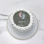 ◻︎燃える演出♪ バーンアウェイ ジェンダーリビールケーキ【性別発表】 3号《 センイルケーキ｜サプライズ 》 6