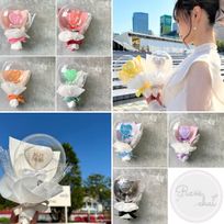 〈バルーン〉ハートプレートクッキーバルーンブーケ❤︎ 選べる9色にお好きなメッセージ♪卒業式、誕生日にもおすすめ♪