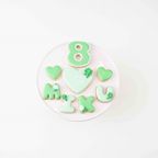 薔薇デザインプレートセット♪アイシングクッキーセット（プレート＋装飾ハート2つ）＋でお好きなアルファベットや数字をお選びください。オリジナルメッセージ可。全8色。誕生日や記念日、推しのお祝いなどにオススメ《アルファベット・数字：1枚》 7