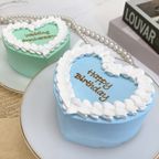 ◻︎パステルハートフリルセンイルケーキ 4号《選べる9色｜ハート型｜韓国｜お好きなメッセージ✧》 1