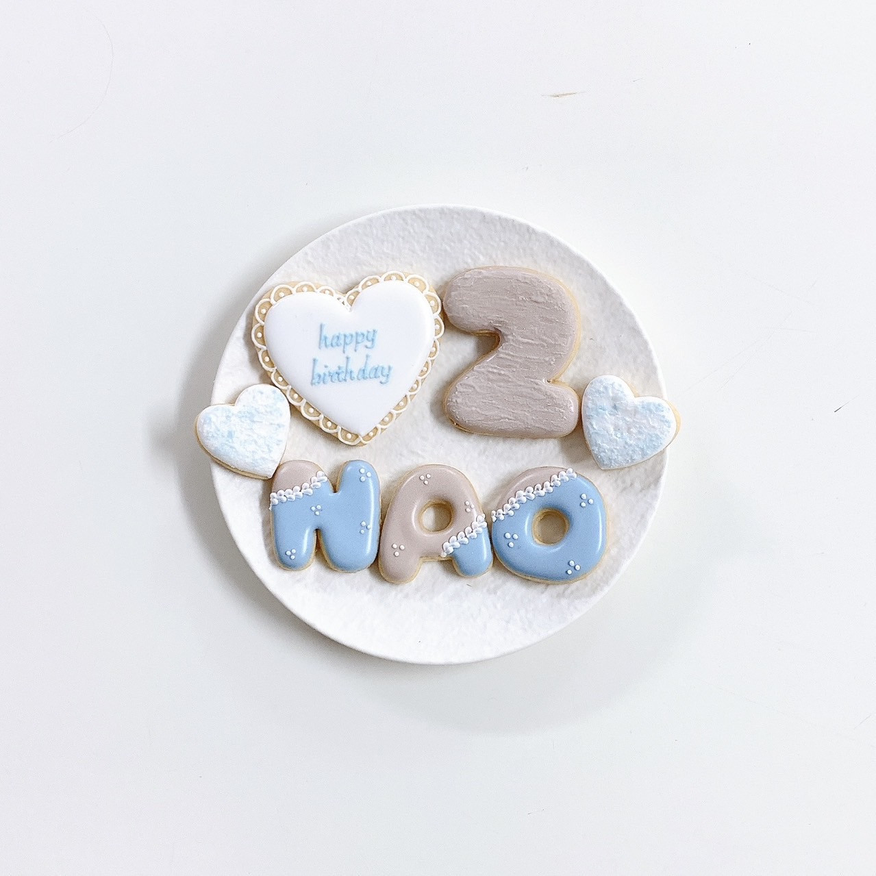 ◻︎くすみカラーレースデザインアイシングクッキーセット（メッセージ