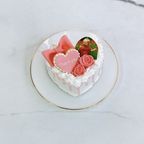 ◯ハート型ドリップセミオーダーケーキ୨୧ 5号《選べる9色｜リボン付き｜写真ケーキ｜センイルケーキ｜お好きなお写真とメッセージで♪》 4