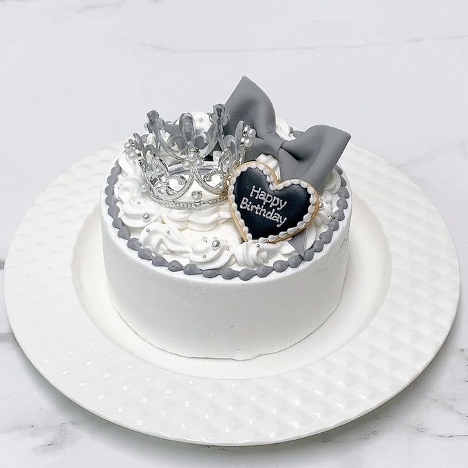 ◻︎パステルリボン付きティアラケーキ 4号《選べる9色｜韓国｜誕生日｜お好きなメッセージ✧》 3