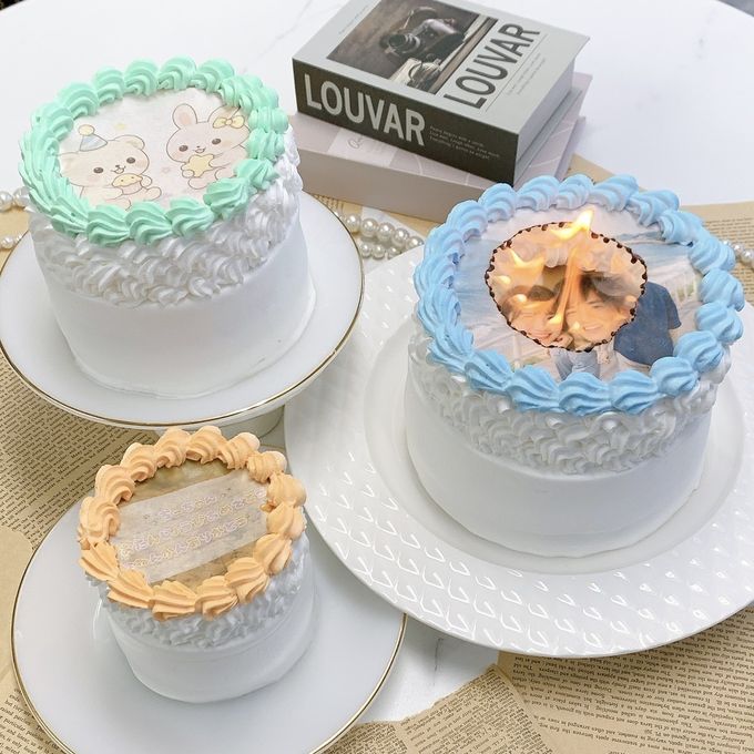 ◻︎［フルオーダー］お好きな写真2枚でつくれるバーンアウェイケーキ 3号《燃える演出｜選べる10色｜センイルケーキ｜韓国｜お好きなメッセージ｜サプライズ》 1