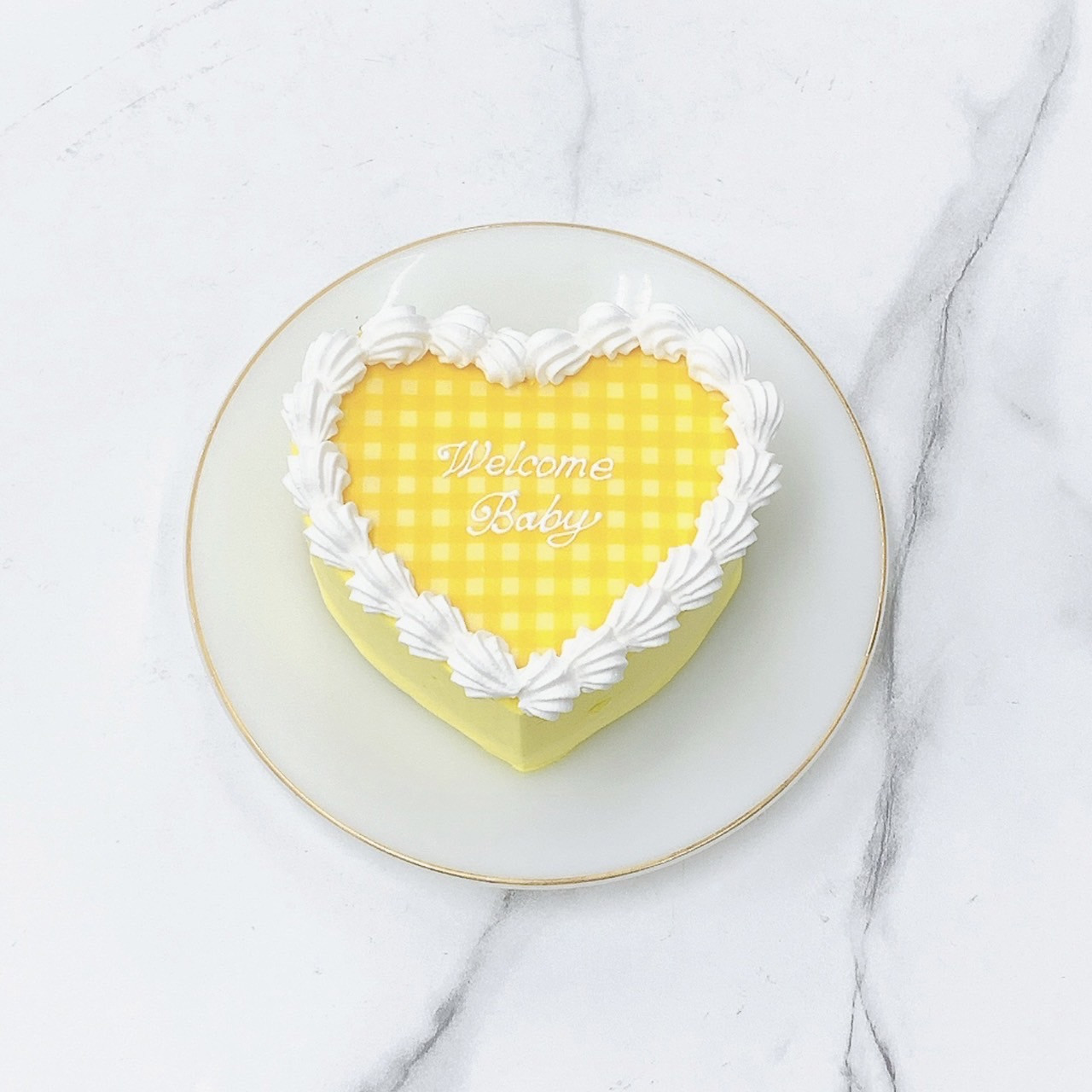 ハート型ギンガムチェックケーキ❤︎ 4号《選べる9色｜センイルケーキ