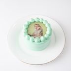 ◯パステルカラー写真ケーキ♪ 3号《選べる8色｜プリントケーキ｜センイルケーキ｜誕生日や記念日などのお祝いに♪》 4