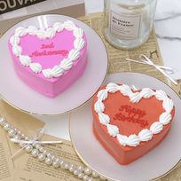◻︎ハート型 ビビットハートセンイルケーキ 3号《選べる9色｜韓国｜誕生日｜お好きなメッセージ✧》