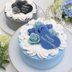 キラキラ薔薇ケーキ 4号《選べる10色｜バラ｜センイルケーキ｜バースデーケーキ｜韓国｜誕生日や記念日のお祝いに♪》  1