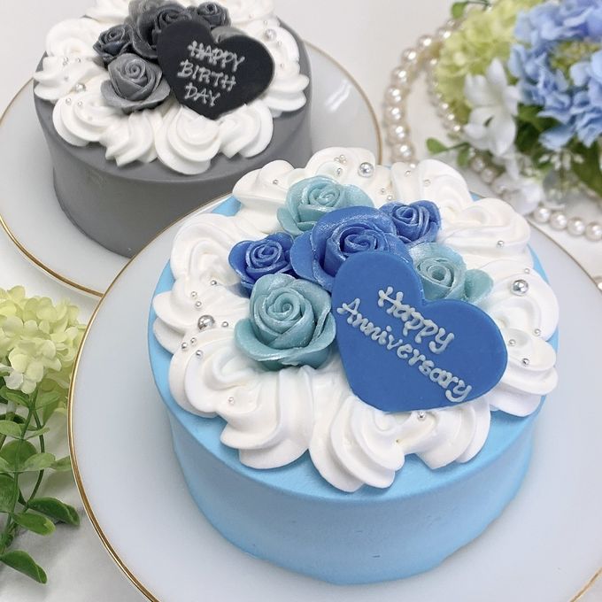 キラキラ薔薇ケーキ 4号《選べる10色｜バラ｜センイルケーキ｜バースデーケーキ｜韓国｜誕生日や記念日のお祝いに♪》  1