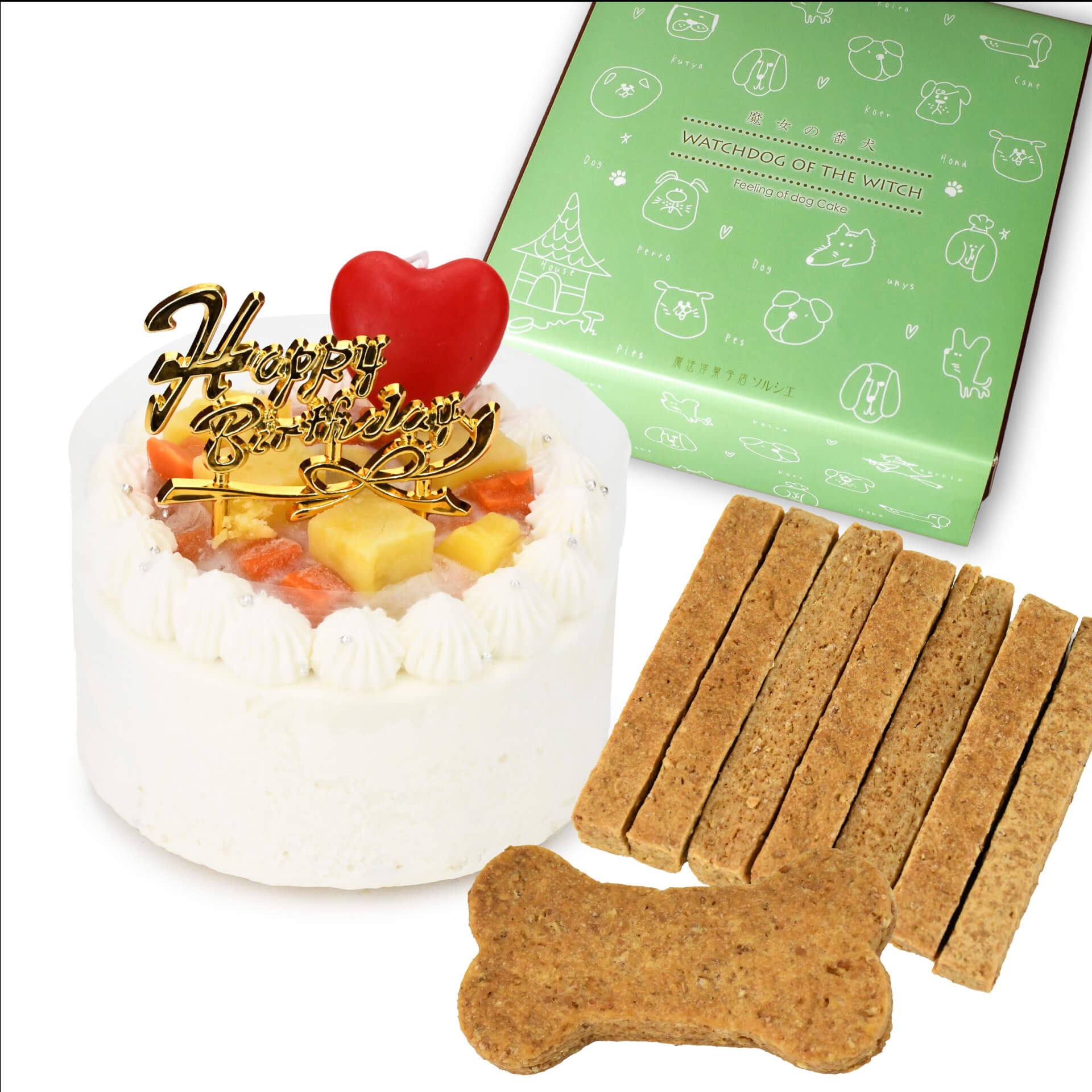 犬用 ケーキ クリームケーキ 3号 直径10㎝ 中型犬用 270g ボーン 