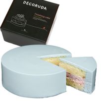 デコるだケーキ ブルー 4号 直径13.5cm 2人～4人分 285g 【選べる飾り： バースデー クリスマス 】 お家で手作り 