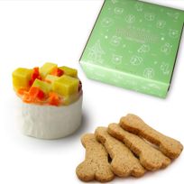 犬用 ケーキ クリームケーキ 2号 直径7㎝ 小型犬用 110g ボーンクッキー4枚入 【選べる飾り： バースデー クリスマス 】 ハロウィン2025 クリスマス2025