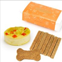 犬用 ケーキ ベイクド チーズケーキ 2号 直径7㎝ 超小型犬用 80g ボーンクッキー付 【選べる飾り： バースデー クリスマス 】 