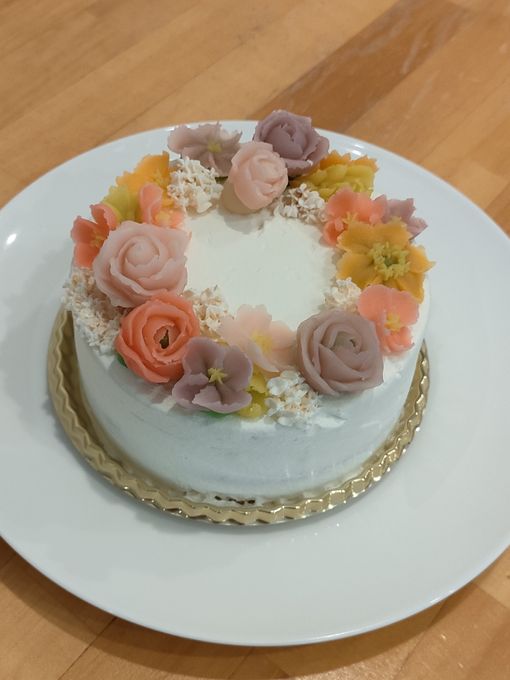 【白あんフラワー】フラワーケーキ「リース」4号 1