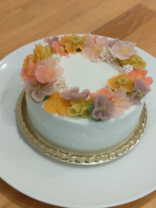 【白あんフラワー】フラワーケーキ「リース」4号 2