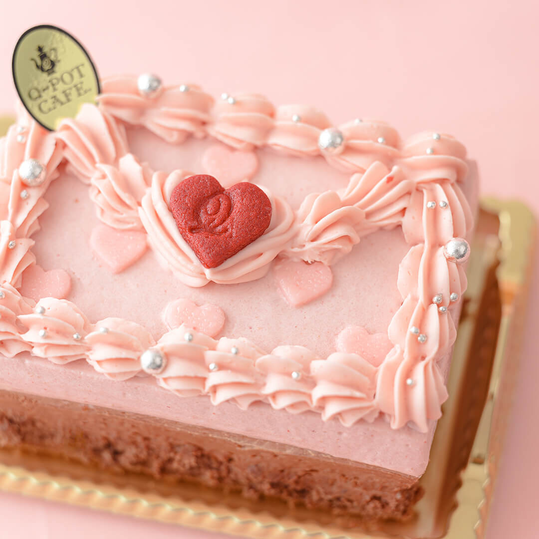 Q-pot CAFE.】Cake.jp限定/Love Heart Letter Cake (7.5cm×11cm※2～3名