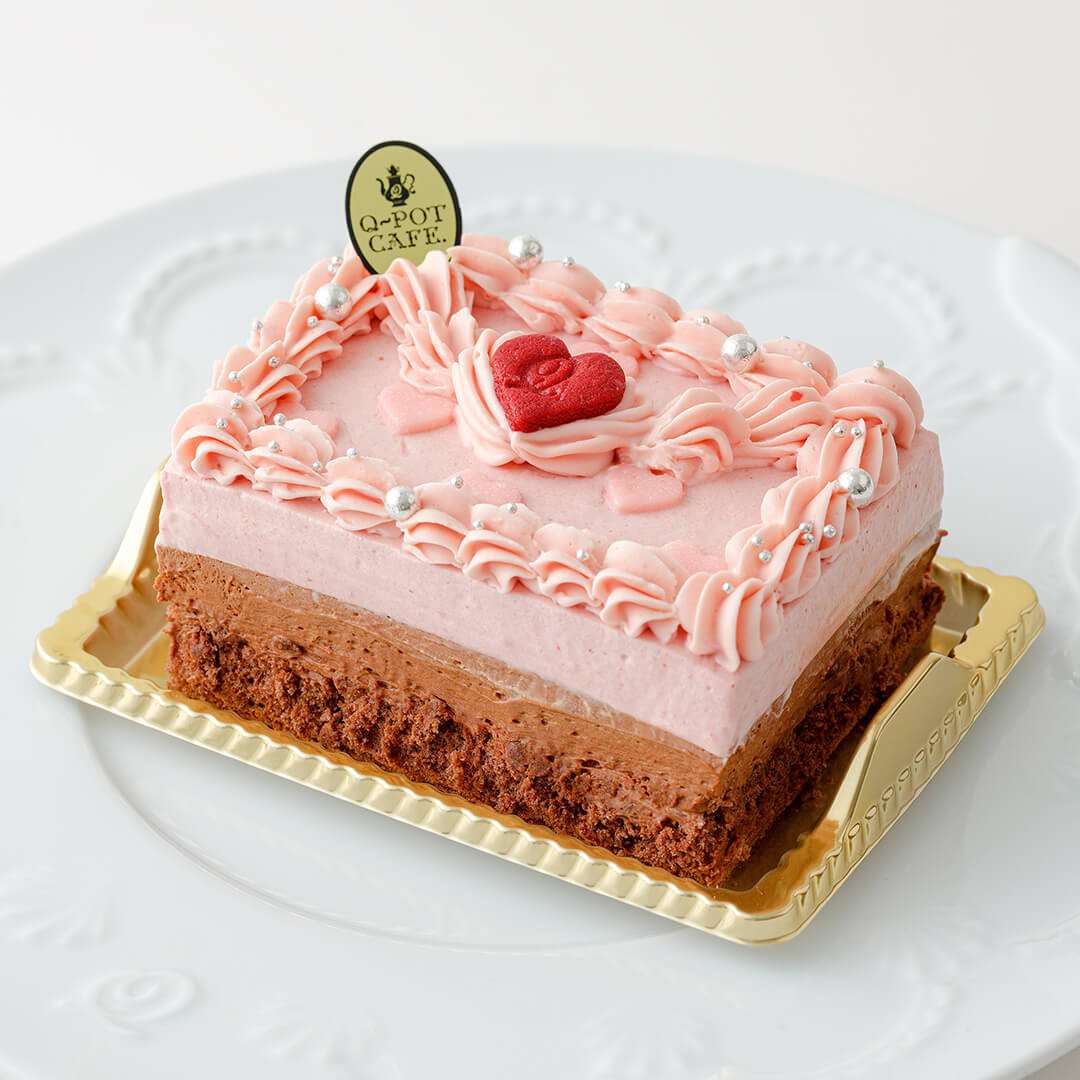 Q-pot CAFE.】Cake.jp限定/Love Heart Letter Cake (7.5cm×11cm※2～3名