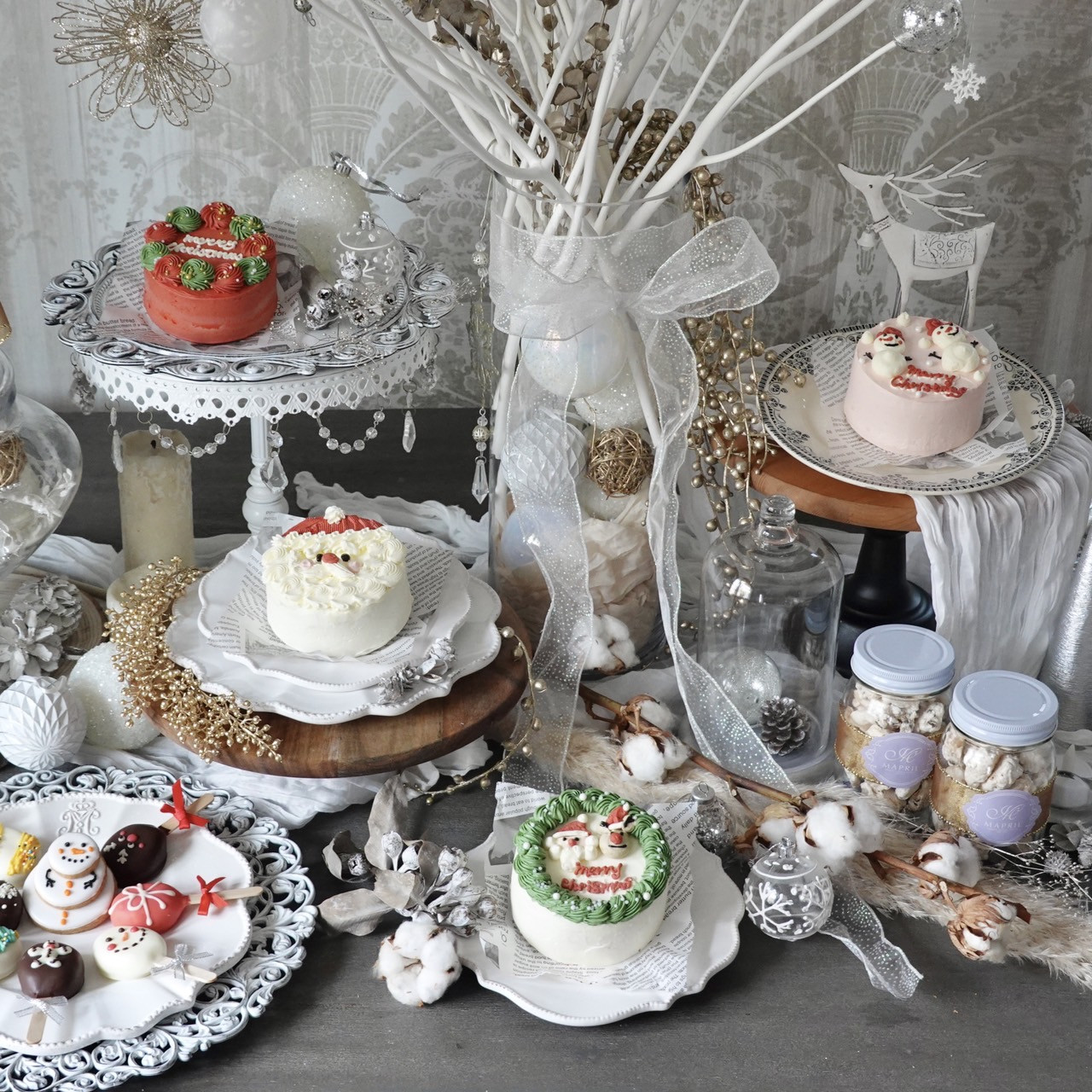 【merci*M様】フェイクスイーツ◆ おさぼりサンタの♪X'masケーキ◆雑貨 merci*M様】フェイクスイーツ◇ おさぼりサンタの♪X'masケーキ