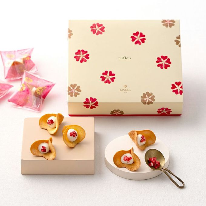 【KINEEL】ルフル8個入（バニラ）/ 京都からお届け♪お花の形のかわいいラングドシャスイーツ（焼菓子8個セット）  1