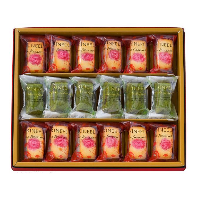 【KINEEL】anフィナンシェ（プレーン・抹茶）18個入（薔薇） / 芳醇なバター香る餡入りフィナンシェ  2