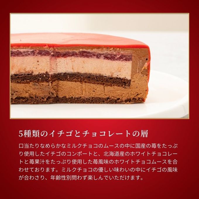 ノエル・ルージュ 4号 12cm 国産苺とチョコレートのハーモニー チョコレートな関係  3