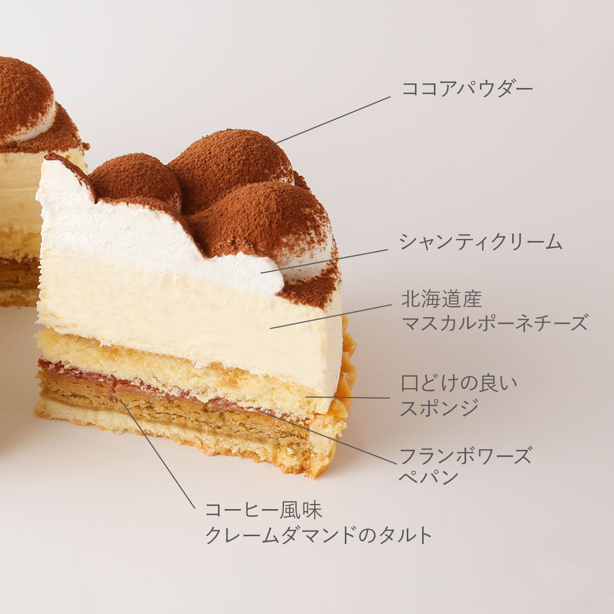 【イタリアントマト】北海道マスカルポーネのティラミスタルト 5号（15cm） 2