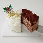 【不二家】クリスマス 糖質オフ２種アソートケーキ（チョコ生ケーキ&ホワイトチョコ生ケーキ） 5号 14.5cm  3