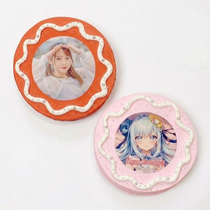 チョコ味も選べる【9色から選べる♪】イメージカラーのセンイル写真ケーキ ライン 3号 1～2名様向け 2