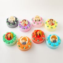 チョコ味も選べる【9色から選べる♪】イメージカラーのフラワー写真ケーキ 7号 8〜10名様向け