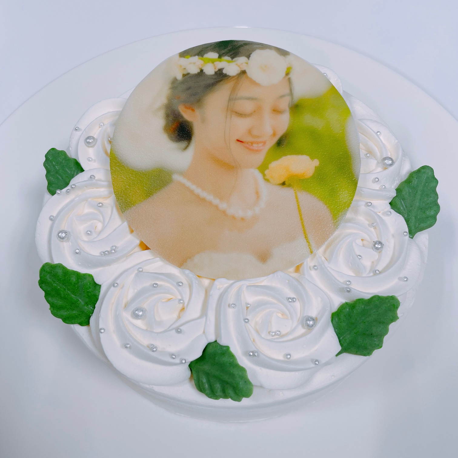 【9色から選べる♪】イメージカラーのフラワー写真ケーキ 14.5cm 4～5名様向け 6