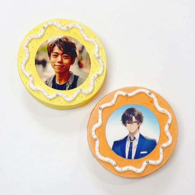 チョコ味も選べる【9色から選べる♪】イメージカラーのセンイル写真ケーキ ライン 3号 1～2名様向け 3