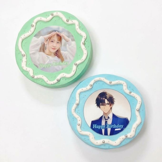 チョコ味も選べる【9色から選べる♪】イメージカラーのセンイル写真ケーキ ライン 3号 1～2名様向け 4