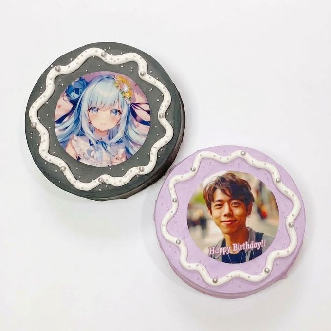 チョコ味も選べる【9色から選べる♪】イメージカラーのセンイル写真ケーキ ライン 3号 1～2名様向け 5