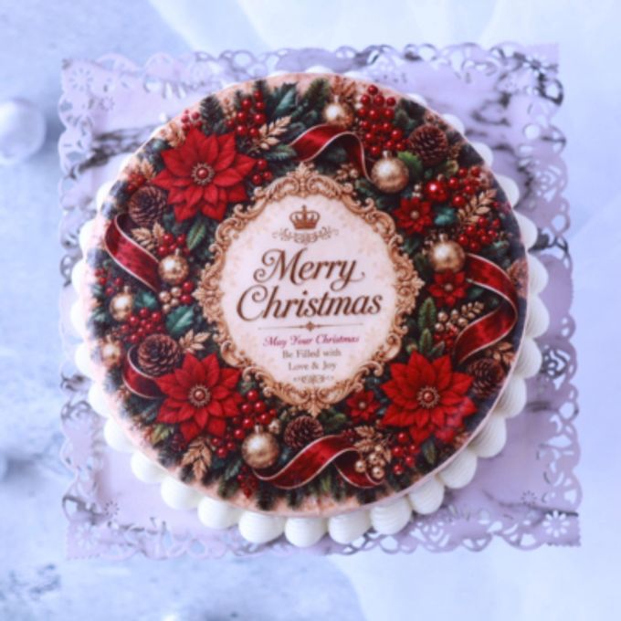カルトナージュケーキ®クリスマスリース 2