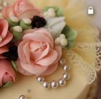 美しいチーズケーキ【アンティークレースとローズのケーキ 5号サイズ】  3