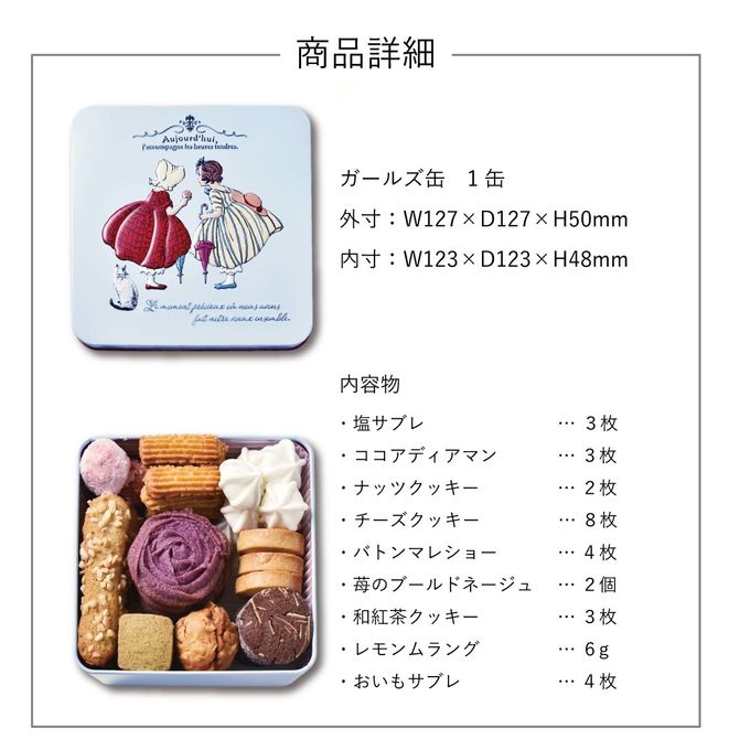 【ギフト】【厳選国産素材使用】【添加物不使用】銀河クッキー 詰め合わせ ガールズ缶  10