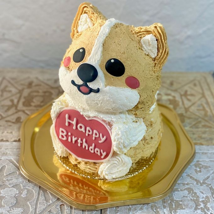 コーギーの立体ケーキ 犬  誕生日 センイルケーキ 動物ケーキ  2