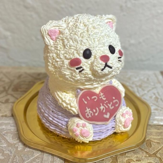 白い子ねこの立体ケーキ 5号 ネコ 猫 お誕生日やお祝いに 動物ケーキ  2