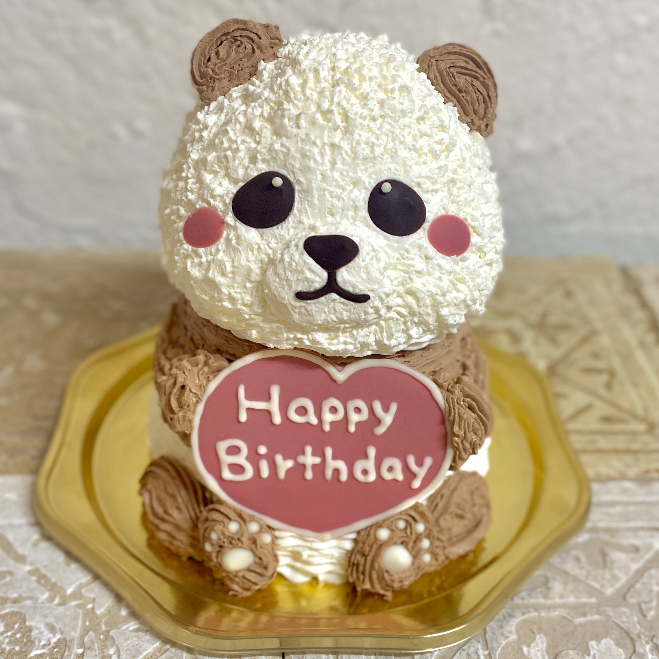 パンダの立体ケーキ ぱんだ ホイップ&ガナッシュクリーム