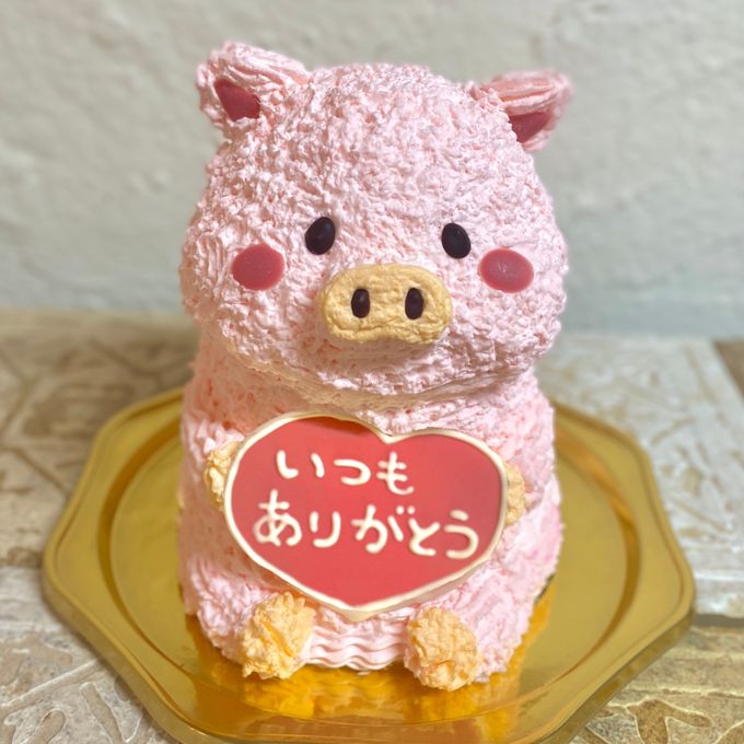 ホワイトデー♡子ぶたの立体ケーキ ブタ お誕生日やお祝いにも！動物ケーキ ホワイトデー2025 1