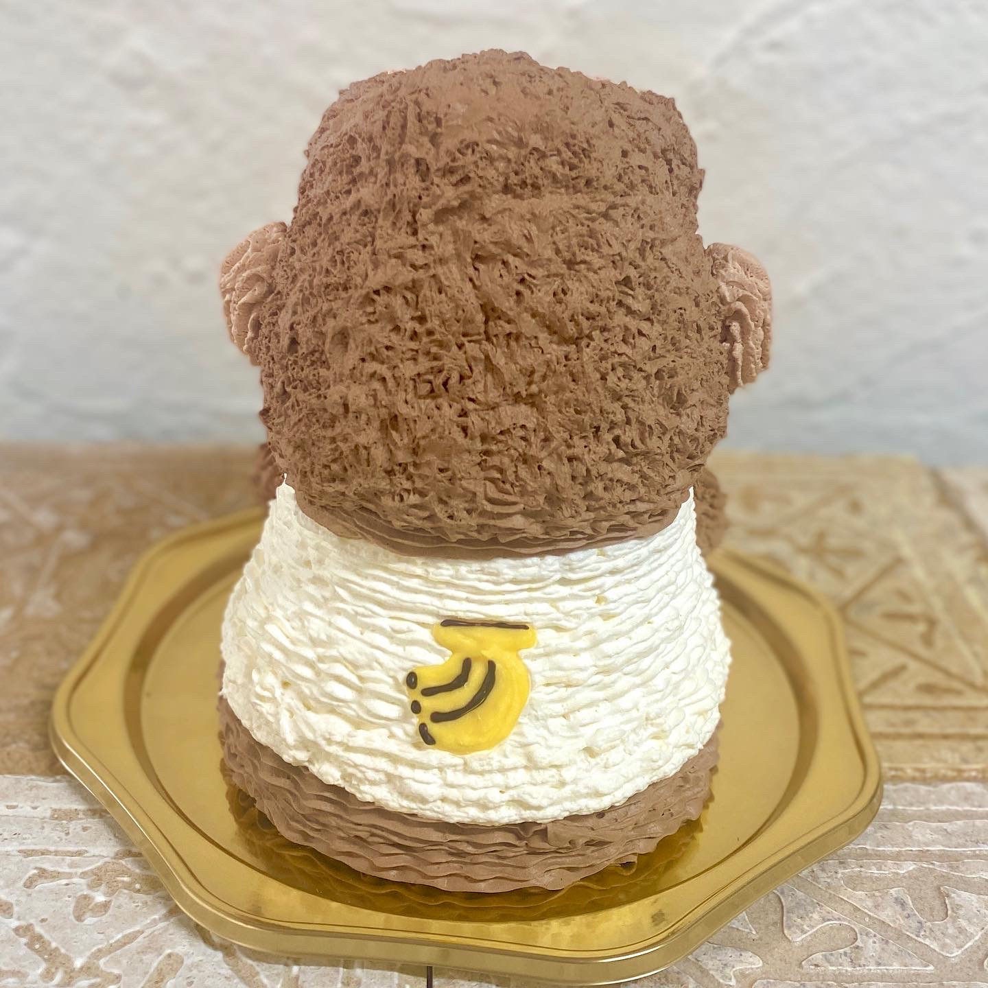バレンタイン♡ガナッシュクリームのゴリラさん 立体ケーキ 5号 ゴリラ さる 動物ケーキ 3