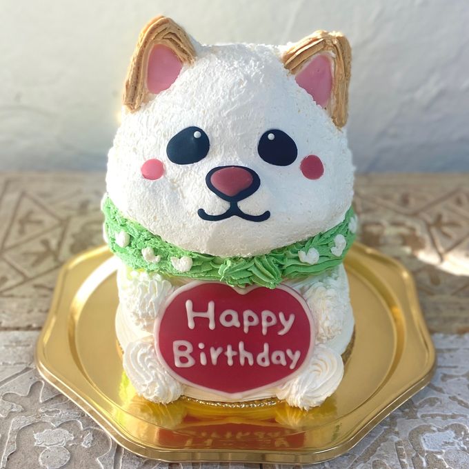 白柴犬の立体ケーキ しろしば しばいぬ 動物ケーキ センイルケーキ  5号 1