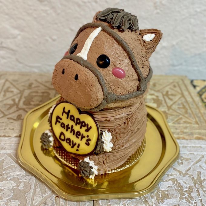 父の日⭐︎馬の立体ケーキ（ハートプレート） 馬 動物ケーキ 5号 父の日2026 2