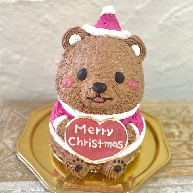 くまさんサンタの立体ケーキ クリスマスケーキ 5号 個数限定 動物ケーキ クリスマス2023 1
