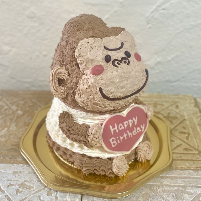ゴリラの立体ケーキ  ごりら  誕生日ケーキ 動物ケーキ  5号 2