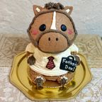 父の日⭐︎馬の立体ケーキ（スーツ）ウマ 馬 動物ケーキ 5号 父の日2026 1