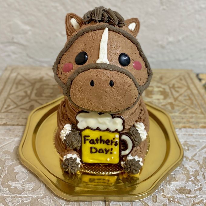 父の日⭐︎馬の立体ケーキ（ビール）ウマ 馬 動物ケーキ 5号 父の日2026 1