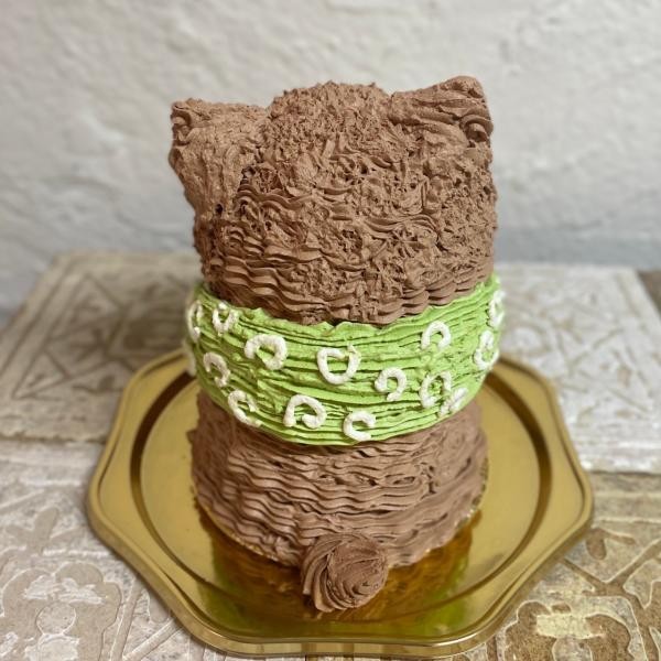 黒柴の立体ケーキ ガナッシュクリーム 5号 くろしば 柴犬 動物ケーキ