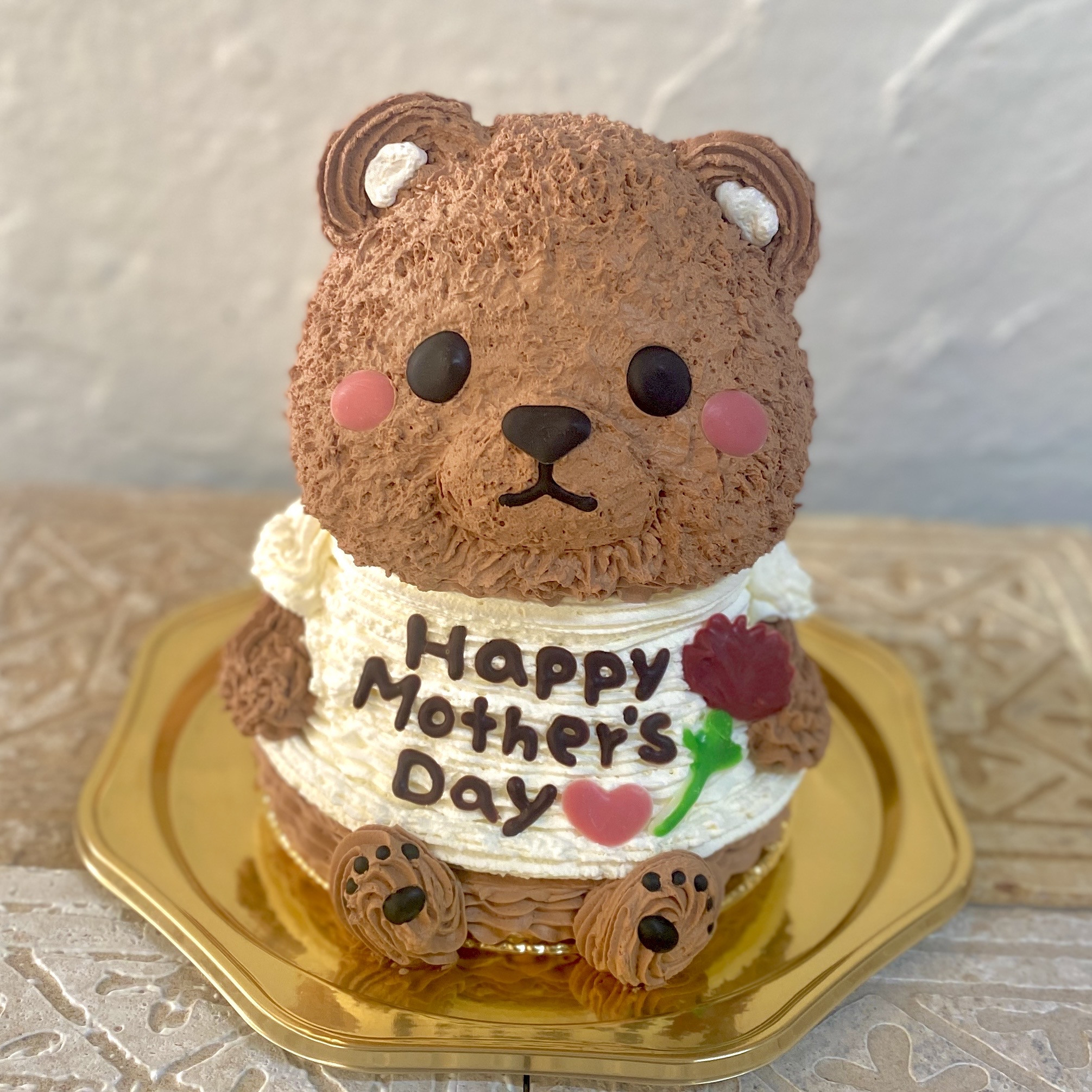 母の日⭐︎くまの立体ケーキ(Tシャツ文字入れ) クマ くまさん 動物