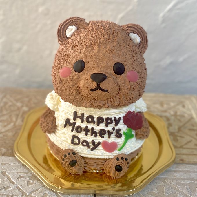 母の日⭐︎くまの立体ケーキ(Tシャツ文字入れ) クマ くまさん 動物ケーキ  1